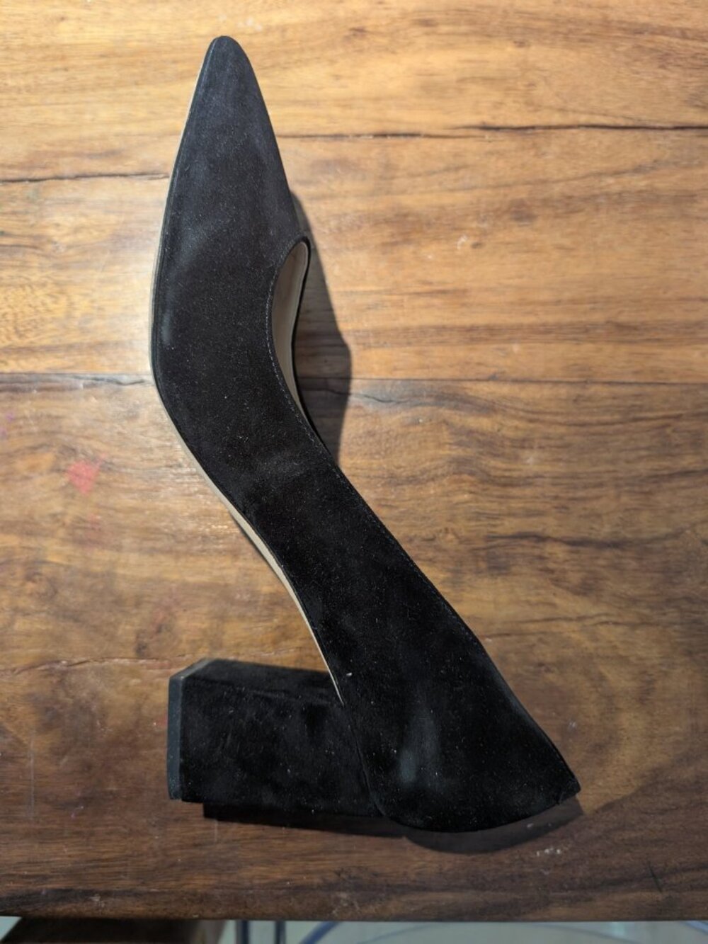Marc Fisher LTD Black Suede Pointed Toe Block Heel Pumps Size 11M